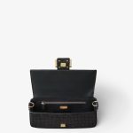 FENDI Baguette Black nubuck crocodile leather bag - Image 4